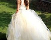 Tutu Dress, IVORY with a hint of GOLD, Flower Girl Tutu Dress