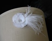 Bridal hair piece, Feather Fascinator, fascinators, white feather fascinator, Brides, Bride, Bridesmaid, Head Piece, Wedding