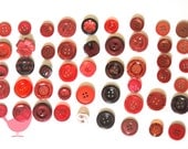 Vintage buttons - assorted red buttons