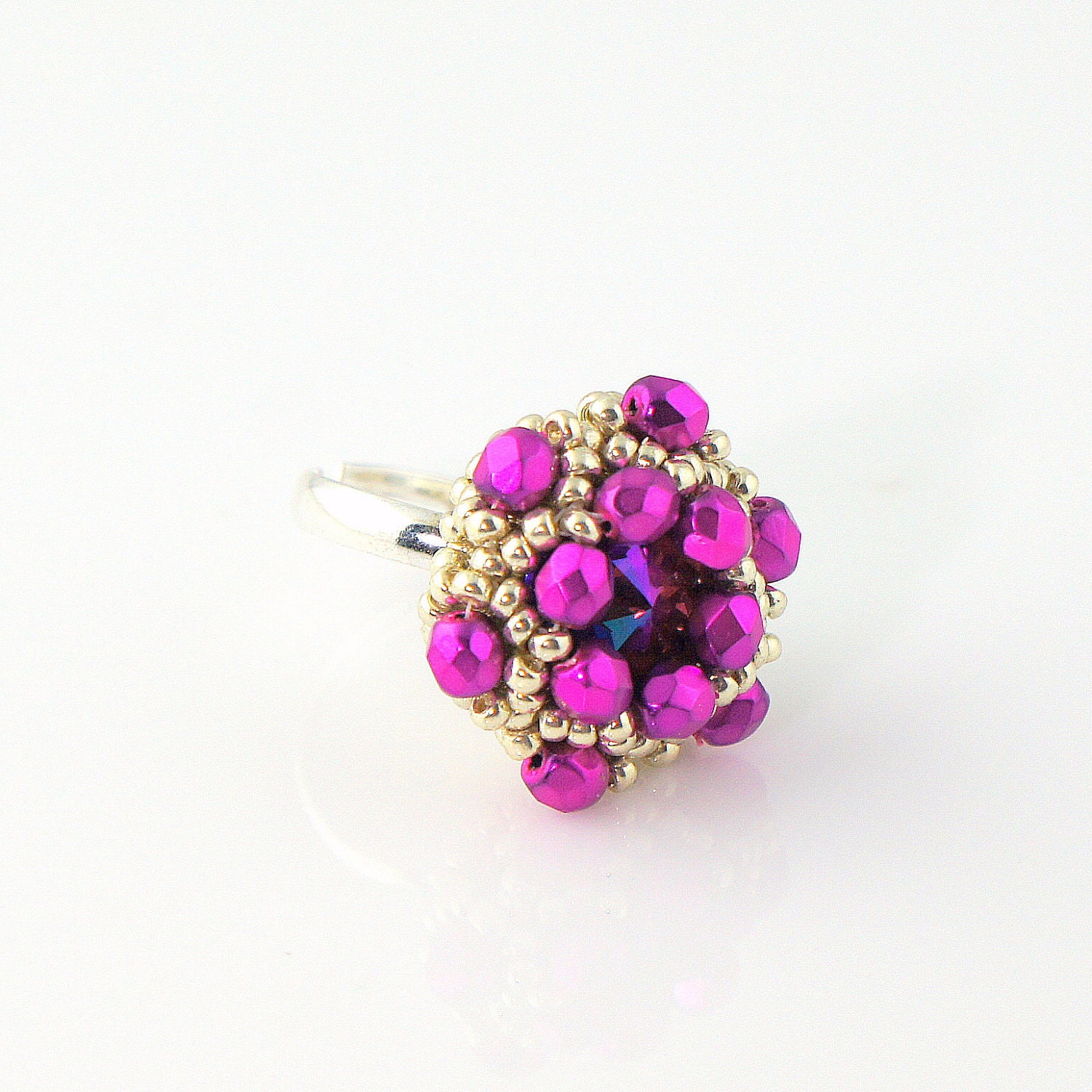 Cabaret Pink Swarovski Crystal Ring - Adjustable