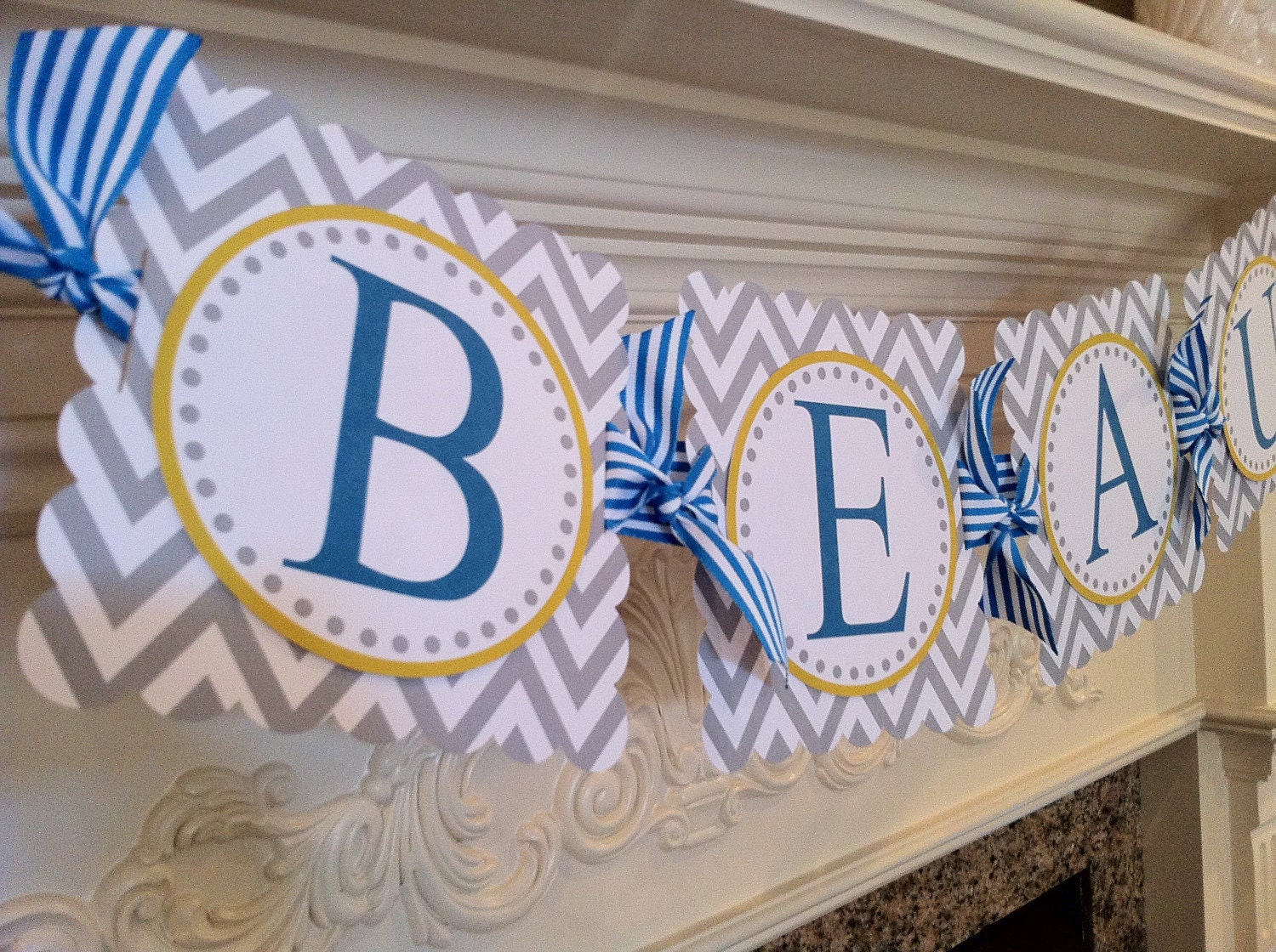 Chevron Baby Shower Banner- CUSTOM to any color scheme