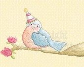 8x10 Print- My Little Tweetheart - Watercolor bird - Girl Baby Nursery Wall Art Print - Emily Burnette - Recipe 4 Cute