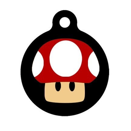Pet ID Tag - Grow Up Mushroom Pet Tag, Dog Tag, Cat Tag, Luggage Tag, Child ID Tag