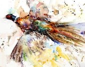 PHEASANT Abstract Watercolor Print by Dean Crouser
