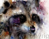 RACCOON Print from Original Watercolor by Dean Crouser