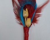 Custom Feather Boutonnieres
