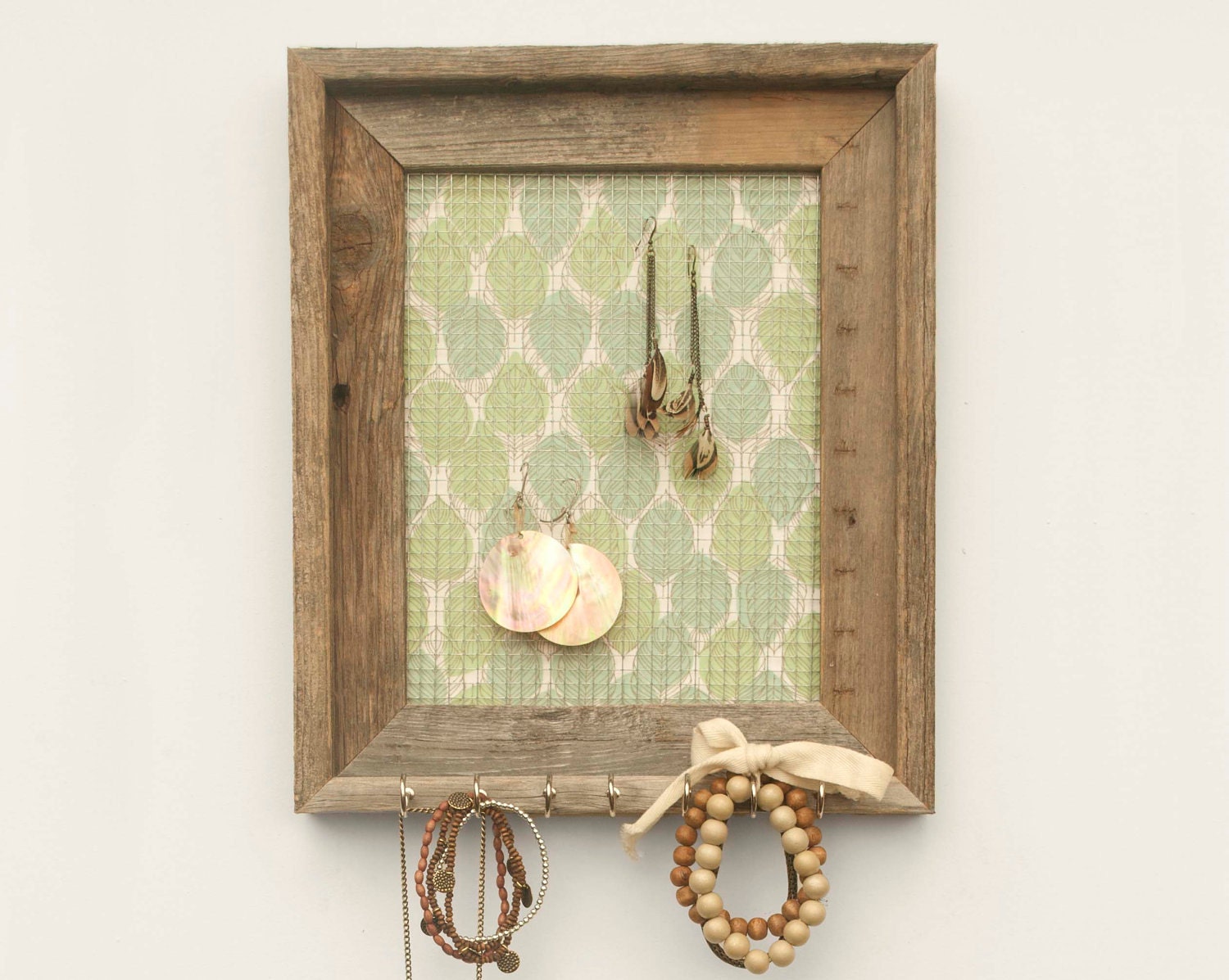 Rustic Leaves Barnwood Frame - Green & Blue - 8 x 10