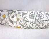 Gray Yellow Bridesmaid Clutch Choose Your Fabric Set of 6 Custom Made by waterpath