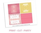 Party Bag Favor Toppers Printable DIY PDF - Ballerina Birthday Girl Pink Princess Dance Birthday Party Theme - Dancer Ballet