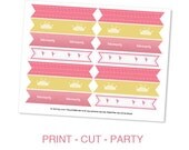 Cupcake Flag Toppers Printable DIY PDF - Ballerina Birthday Girl Pink Princess Dance Birthday Party Theme - Dancer Ballet