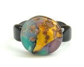 Colorful, Sparkly Glass Ring - Size 8.5