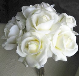 Real Touch Rose Bridal Bouquet With Bout, Red Rose Bouquet, Rainbow Wedding Flowers, Crystals Added Custom, Winter Wedding Bouquet