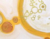 SALE - Abstract Acrylic Painting Original Fine Art 12"x12" by Linnea Heide - white gold - geometric circles - modern art