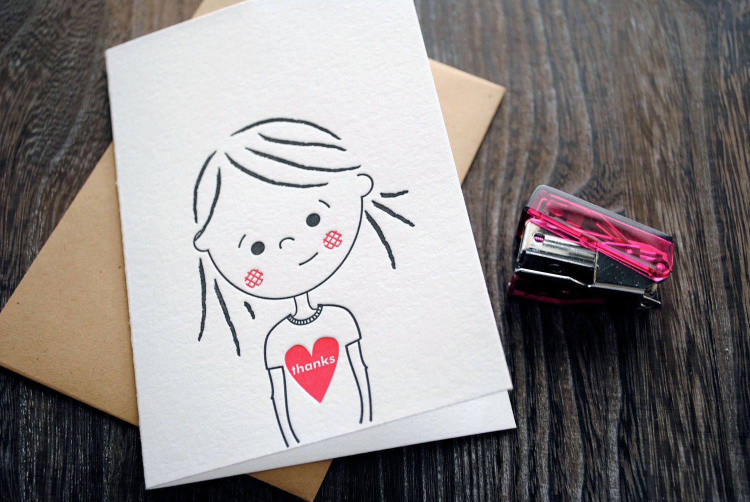 Sweet Girl - Thanks - Letterpress