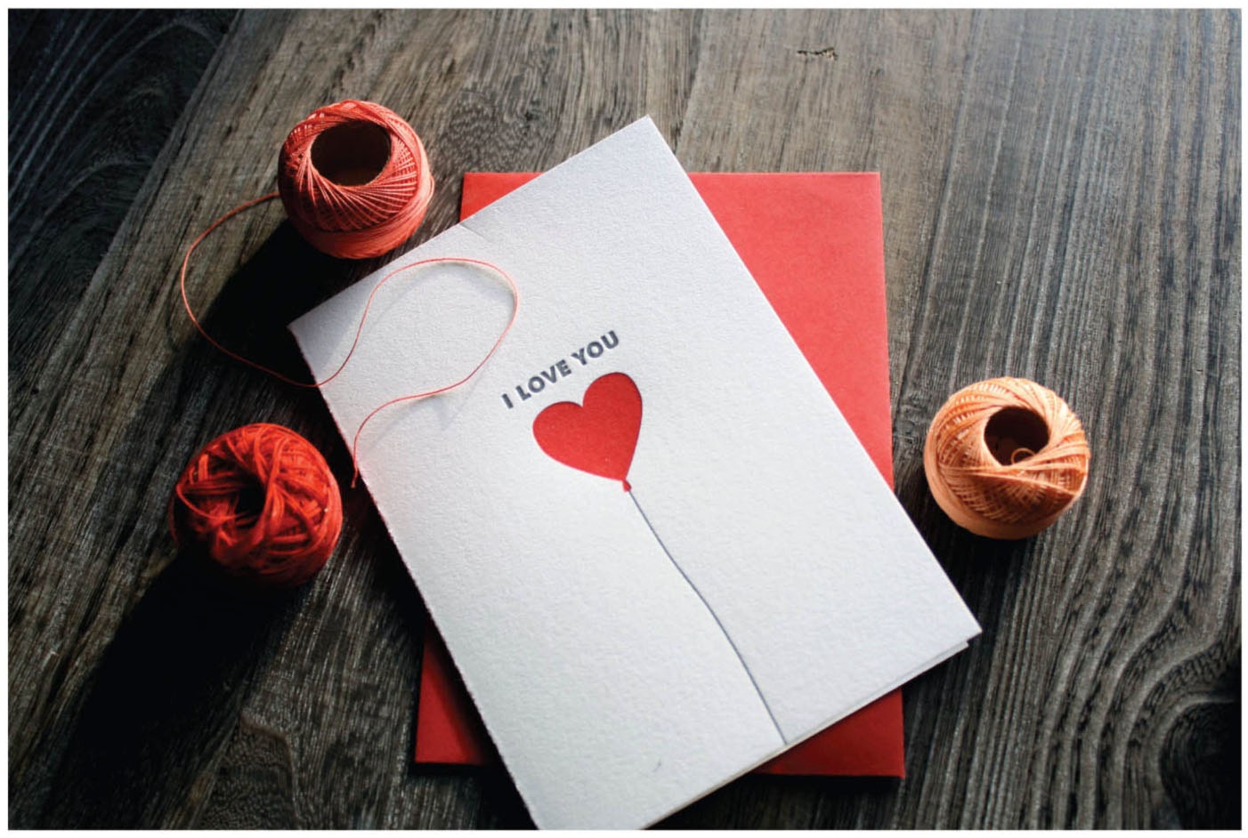 I Love You Balloon  - Letterpress