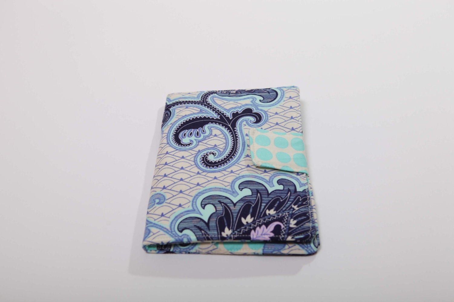 Kindle Fire Case, Kindle Fire Cover, Kindle 3 Cover, Kobo Case, Nook Color Cover, eReader Book Cover - Amy Butler, teal dots, blue paisley