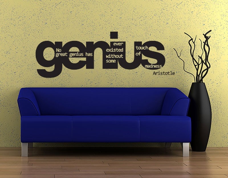 Vinyl Wall Decal Sticker Art - Genius - Aristotle Quote