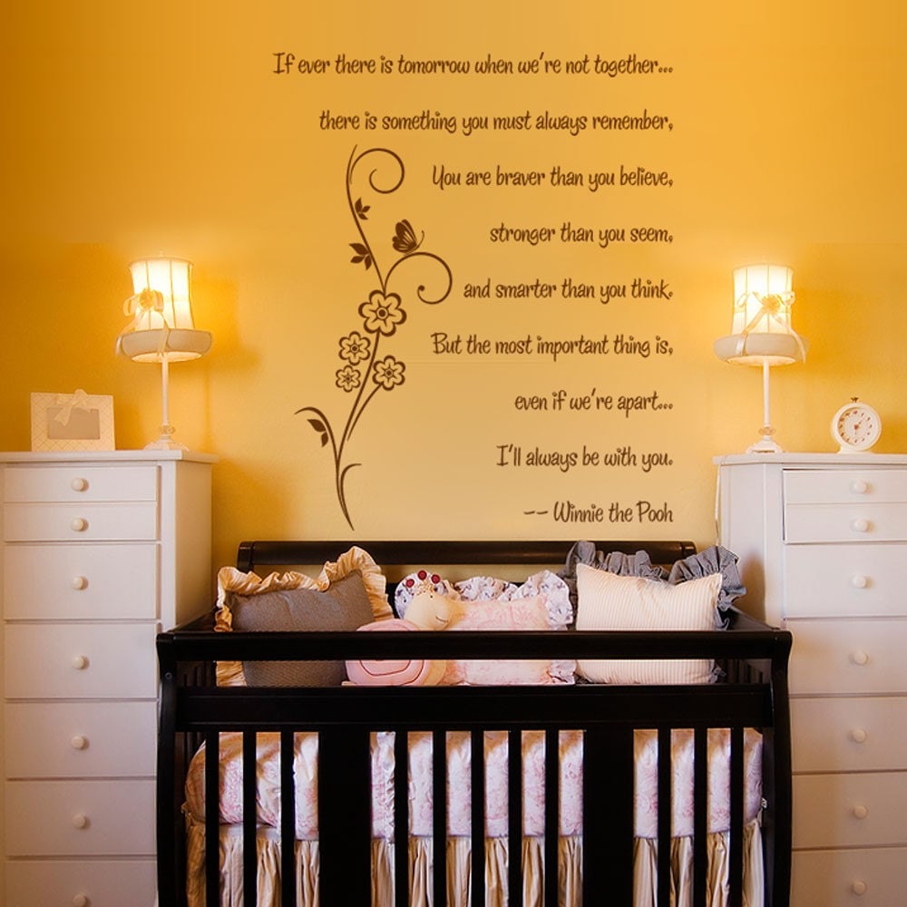 Vinyl Wall Decal Sticker Art - You are Braver Thank You Think - Winne the Pooh quote