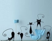 Vinyl Wall Decal Sticker Art - Pussy Cat Crew -  wall Mural
