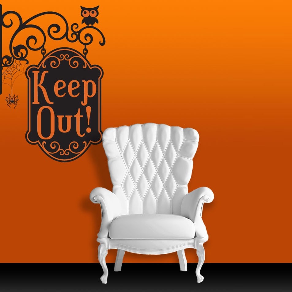 Vinyl Wall Decal Sticker Art - Keep Out - Halloween Decoration