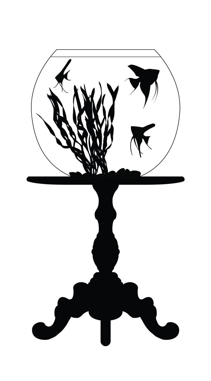 Vinyl Wall Decal Sticker Art -Whimsical Fish Bowl