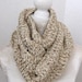 Chunky Cowl, Neckwarmer, Circle Scarf,Slouch, Cowl, UNISEX, Cream, Ivory, light brown, Earthtone,