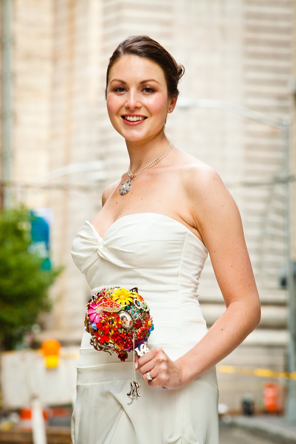 Brooch Bouquet - Custom Vintage Costume Jewelry Bouquet Handmade - Medium
