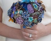 Brooch Bouquet - Custom Medium Modern Domed Brooch and Jewelry Bouquet - Your Choice in Colors