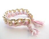 woven firendship bracelet baby pink
