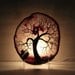 Pink Brazil Geode Agate slice wire Tree Of Life Ancient Spirit sculpture Drusy Crystal, Amethyst Crystals, Gemstones, LAMP, original Art 9A