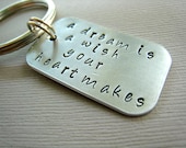 Dreams Hand Stamped Keychain Lightweight 1100 Pure Aluminum by CandidGrace