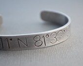 Latitude and Longitude Cuff Bracelet by The Copper Fox