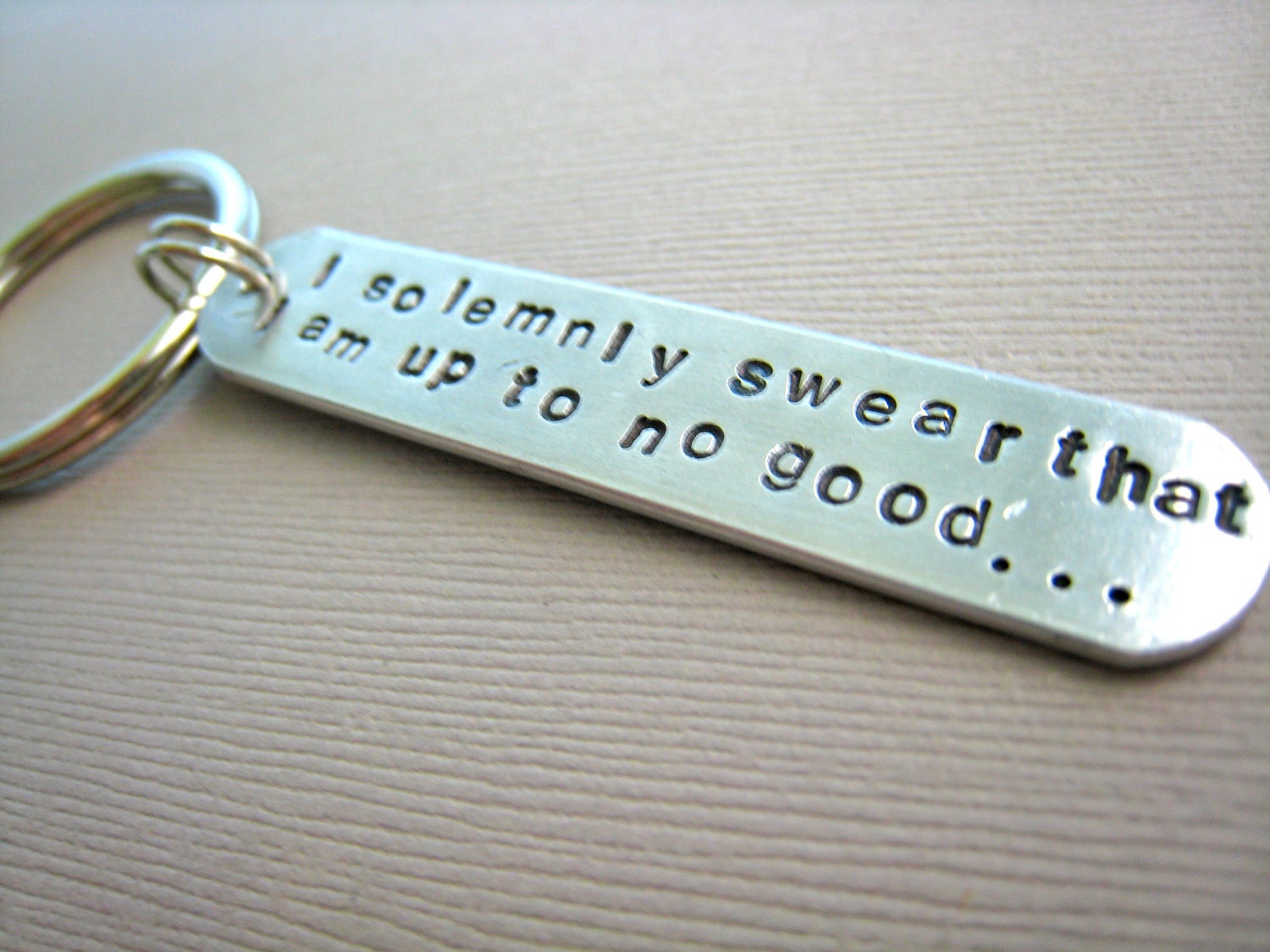 Harry Potter Inspired Keychain Hand Stamped Marauder's Map Quote