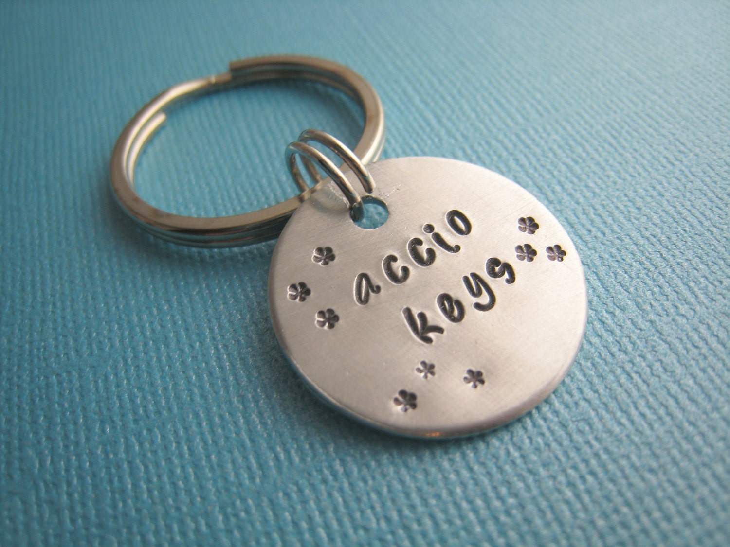 Harry Potter Accio Keys Hand Stamped Keychain by TheCopperFox