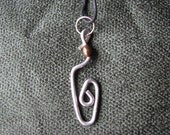 Wire pendant silver