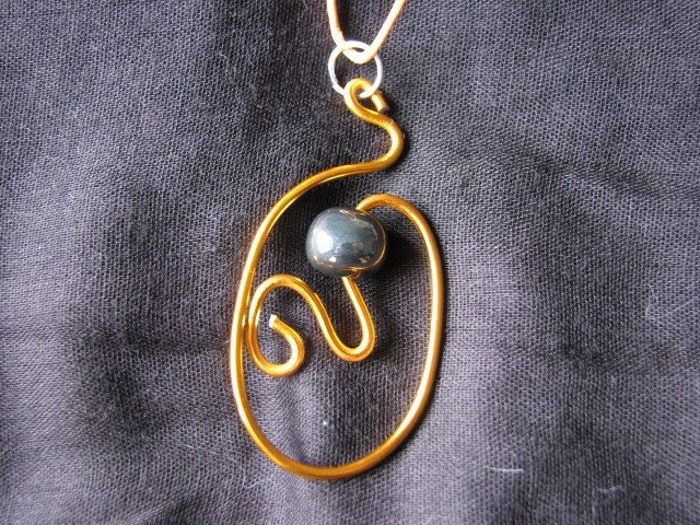 Tangerine orange wire pendant