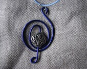Blue wire pendant