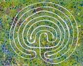 Labyrinth Painting: Meadow 5 x 7 inches