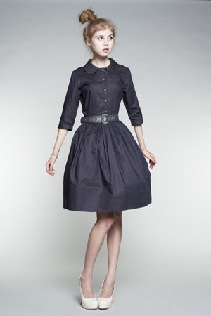 Custom Made Shirtwaist Cotton Dress (XS,S,M,L,XL)