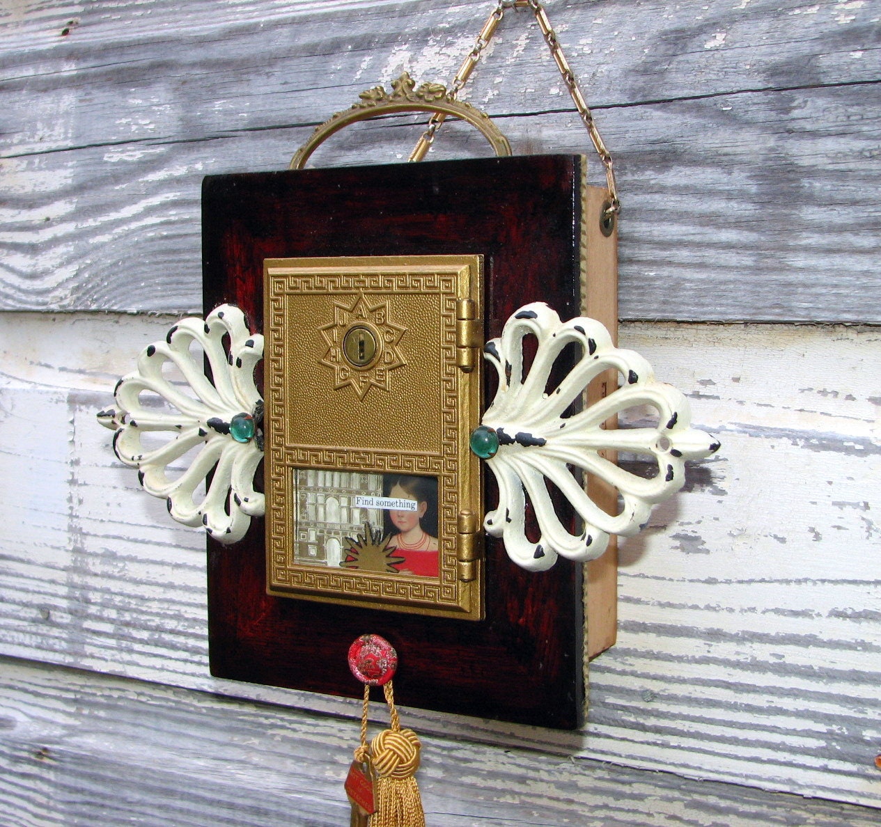 treasure box assemblage -- functional mixed media art piece
