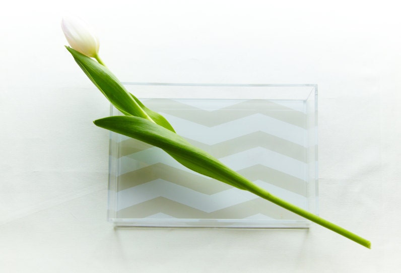 Choose Your Color - Petite Chevron Stripe Lucite Tray
