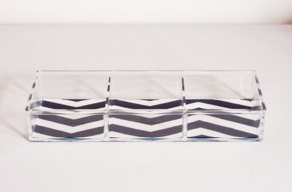 Choose Your Color - Chevron Stripe Lucite Tray