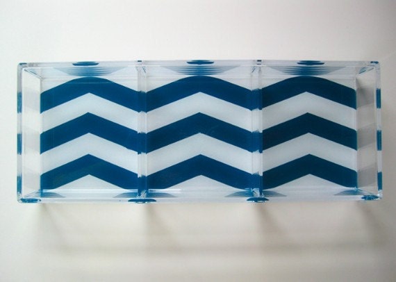 Choose Your Color - Chevron Stripe Lucite Tray
