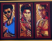 Brent Cheshire Kung Fu All Stars screen print 2 x 3 feet. 6 colors. signed and numbered. 100 made