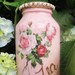 Learn to Decoupage Swarovski Crystal Shabby Floral Jar Pink Roses Pearls
