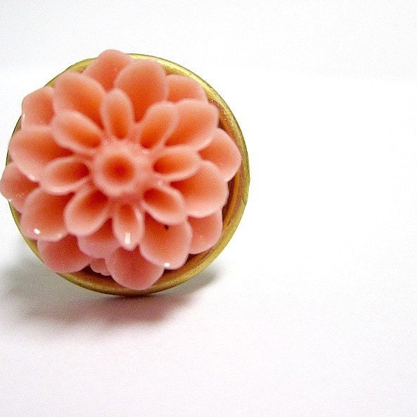 Flower Coral Ring Gold Jewelry