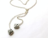 Silver Lariat Necklace Mother Daughter Jewelry Wrap N-TBM