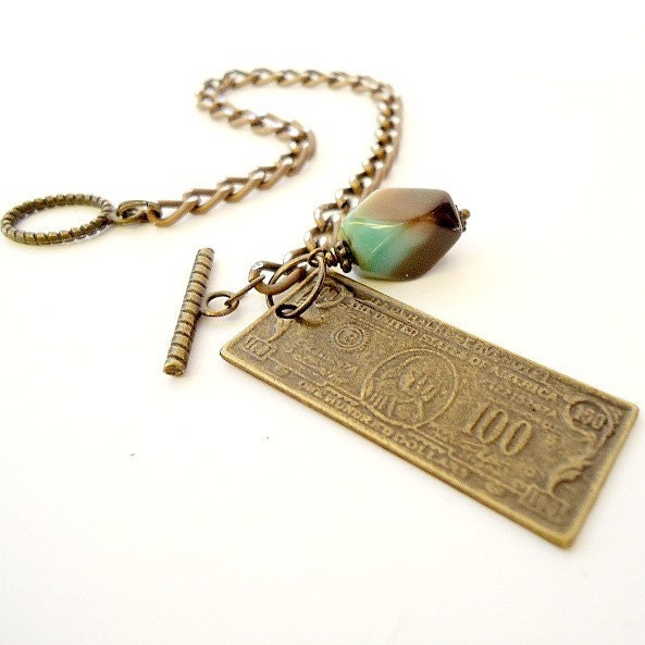 Brass Chain Bracelet Money Charm