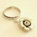 Flower Ring Silver Ring Charm Dangle Flower Jewelry Adjustable Jewellery Graduation Birthday Gift Handcrafted Nature Fashion