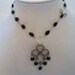 Black Necklace Silver Jewelry Dragonfly Jewellery Unique Handcrafted Shabby Chic Gothic Bohemian Pendant Prom Bridesmaid Wedding